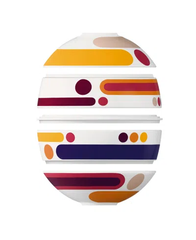 Villeroy & Boch Iconic La Boule Miami Stackable Seven-piece Porcelain Set In Multi