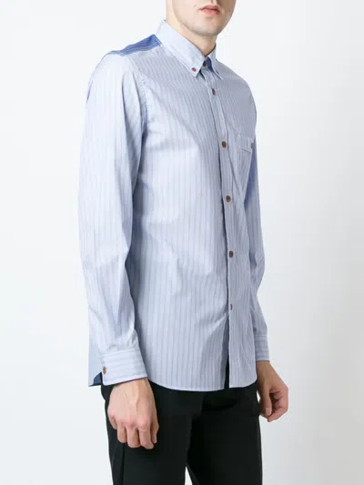 Junya Watanabe Striped Panel Shirt In Blue