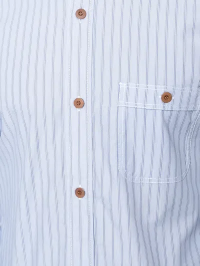 Junya Watanabe Striped Panel Shirt In Blue