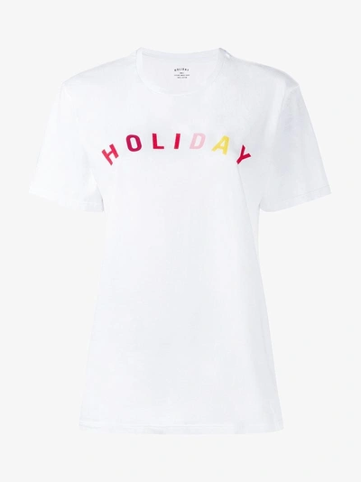 Shop Holiday White Logo Cotton T Shirt