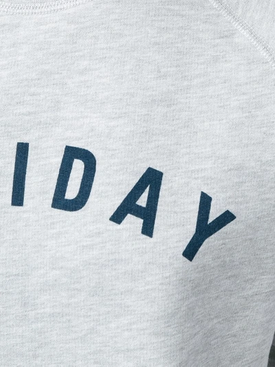 Shop Holiday Logo Cotton Sweatshirt In Grey