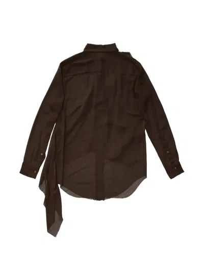 Edward Cuming Womens Saggy Draped Pkt Shirt Brown