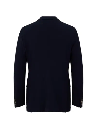 Moorer Button Pocket Blazer In Blue