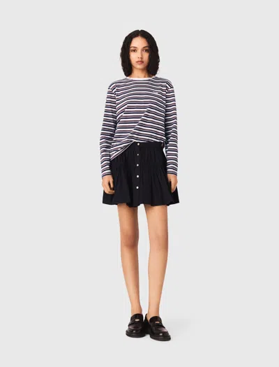 Maje Striped-pattern Long-sleeve T-shirt In Blue