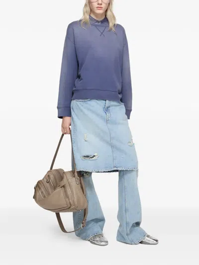 Acne Studios Fema Cotton-jersey Sweatshirt In Blue