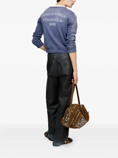 Acne Studios Fema Cotton-jersey Sweatshirt In Blue