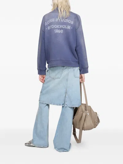 Acne Studios Fema Cotton-jersey Sweatshirt In Blue