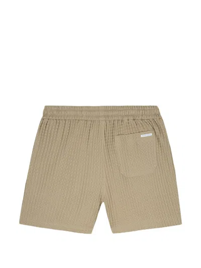 Maison Labiche Waffle-texture Deck Shorts In Brown