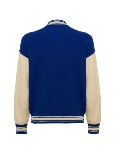 Laneus Knitted Bomber Jacket In Multi