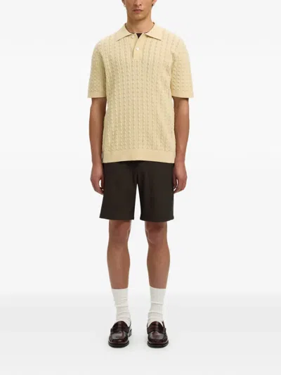 Selected Buttoned Shorts In Brown