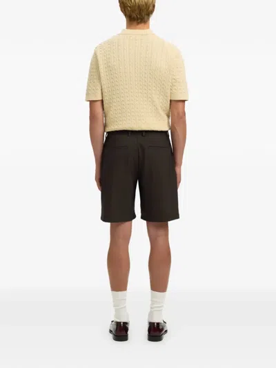 Selected Buttoned Shorts In Brown