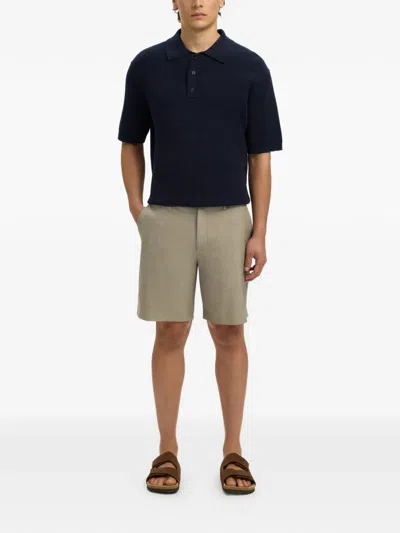 Selected Buttoned Shorts In Gray