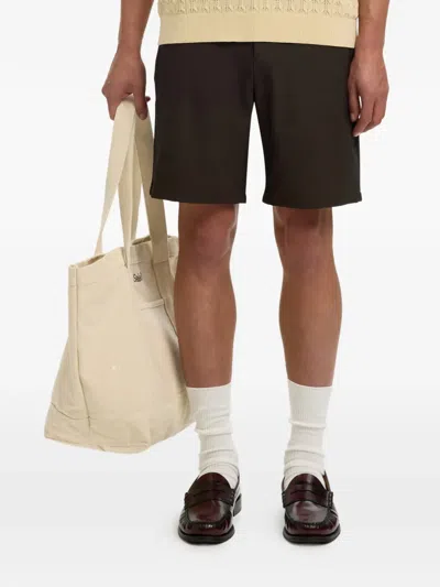 Selected Buttoned Shorts In Brown