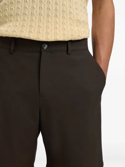 Selected Buttoned Shorts In Brown
