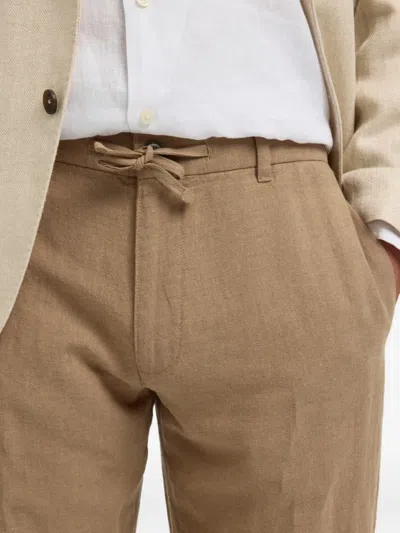 Selected Drawstring Trousers In Brown