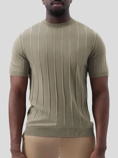 Fioboc Gentleknit Breathable Striped Short Sleeve Knitted T-shirt In Multi