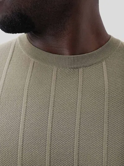 Fioboc Gentleknit Breathable Striped Short Sleeve Knitted T-shirt In Multi