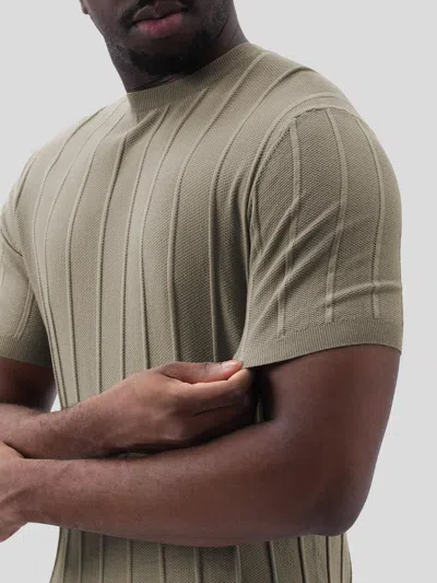 Fioboc Gentleknit Breathable Striped Short Sleeve Knitted T-shirt In Multi