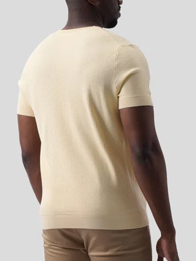 Fioboc Gentleknit Honeycomb Short Sleeve Knitted T-shirt In Brown