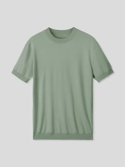 Fioboc Gentleknit Short Sleeve Knitted T-shirt In Green