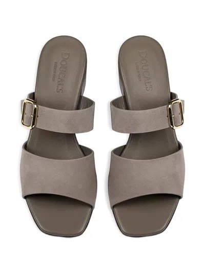 Doucal's Double-strap Suede Sandals In Multi