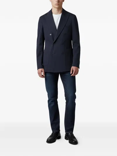 Circolo 1901 Double Breasted Jacket Structured Shoulders In Blue