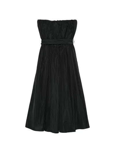 Msgm Buttoned Belted Dress In Black
