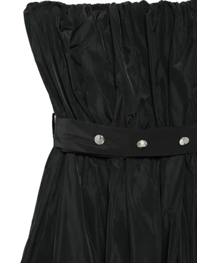Msgm Buttoned Belted Dress In Black
