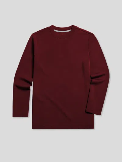 Fioboc Modal Blend Elbow Patch Long Sleeve Tee In Burgundy
