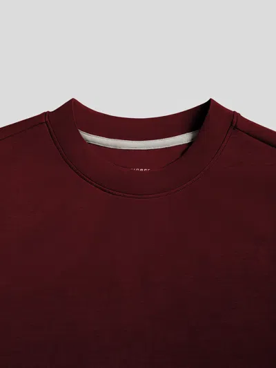 Fioboc Modal Blend Elbow Patch Long Sleeve Tee In Burgundy