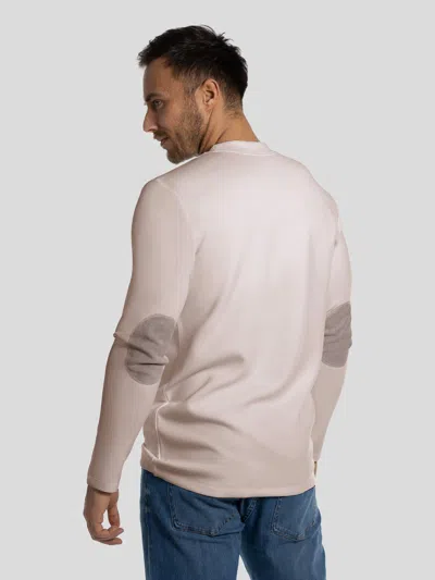Fioboc Modal Blend Elbow Patch Long Sleeve Tee In Pink