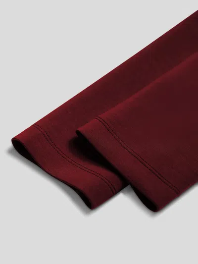 Fioboc Modal Blend Elbow Patch Long Sleeve Tee In Burgundy