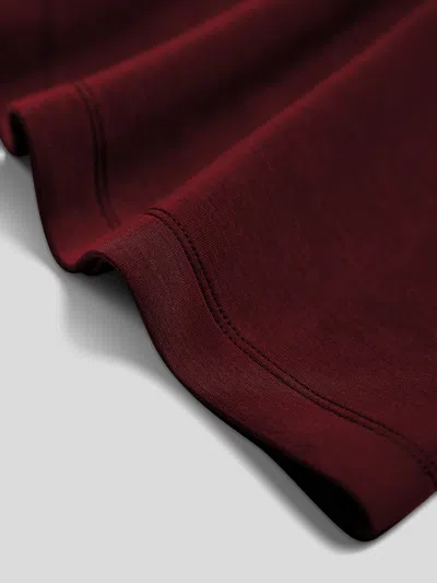 Fioboc Modal Blend Elbow Patch Long Sleeve Tee In Burgundy