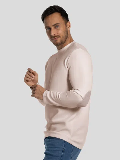 Fioboc Modal Blend Elbow Patch Long Sleeve Tee In Pink