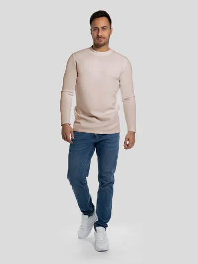 Fioboc Modal Blend Elbow Patch Long Sleeve Tee In Pink