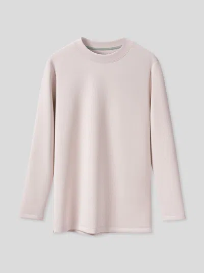 Fioboc Modal Blend Elbow Patch Long Sleeve Tee In Pink