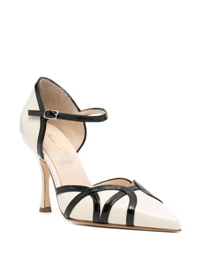 Anna F Strap Pointed Pumps In Neutral