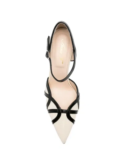 Anna F Strap Pointed Pumps In Neutral