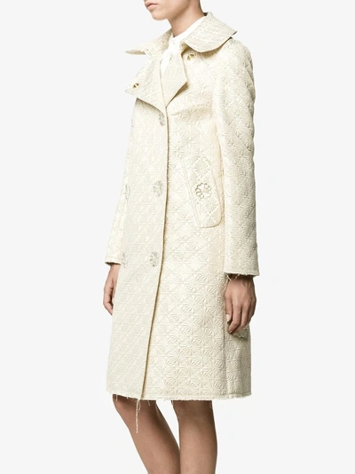 Shop Simone Rocha Floral Button Jacquard Coat