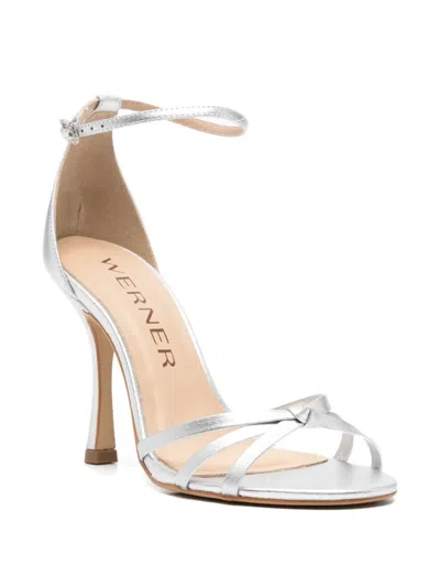 Werner Knotted Strap Sandals In Silver