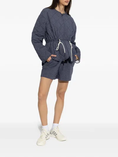 Rethinkit Studios Check-pattern Drawstring Shorts In Blue