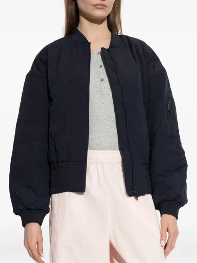 Rethinkit Studios Quilted Bomber Jacket In Blue