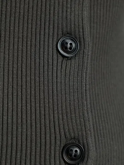 Samsoe & Samsoe Ribbed Buttoned Cardigan In Gray