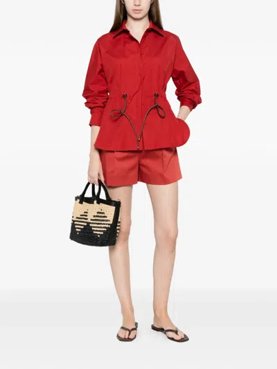 Max Mara Drawstring Collared Shirt In Red