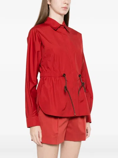 Max Mara Drawstring Collared Shirt In Red