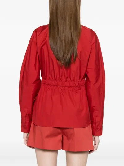 Max Mara Drawstring Collared Shirt In Red
