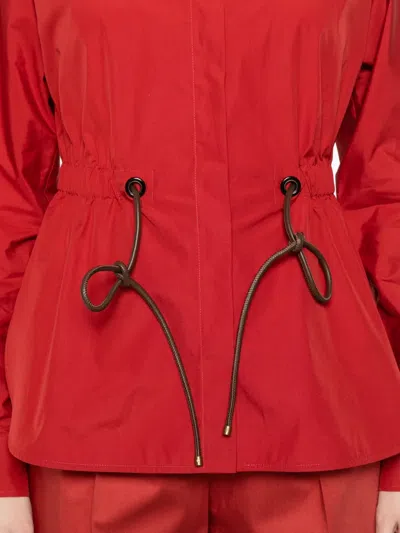 Max Mara Drawstring Collared Shirt In Red