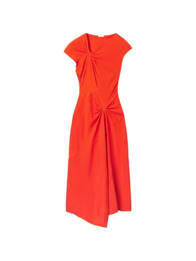 A.l.c Willa Textured Crepe Midi Dress In Persimmon In Orange