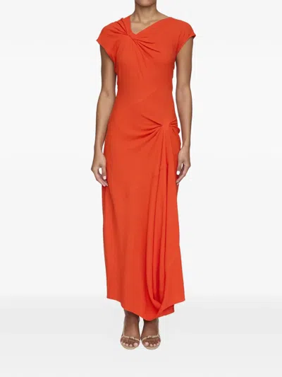 A.l.c Willa Textured Crepe Midi Dress In Persimmon In Orange
