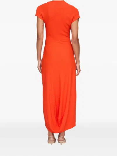 A.l.c Willa Textured Crepe Midi Dress In Persimmon In Orange